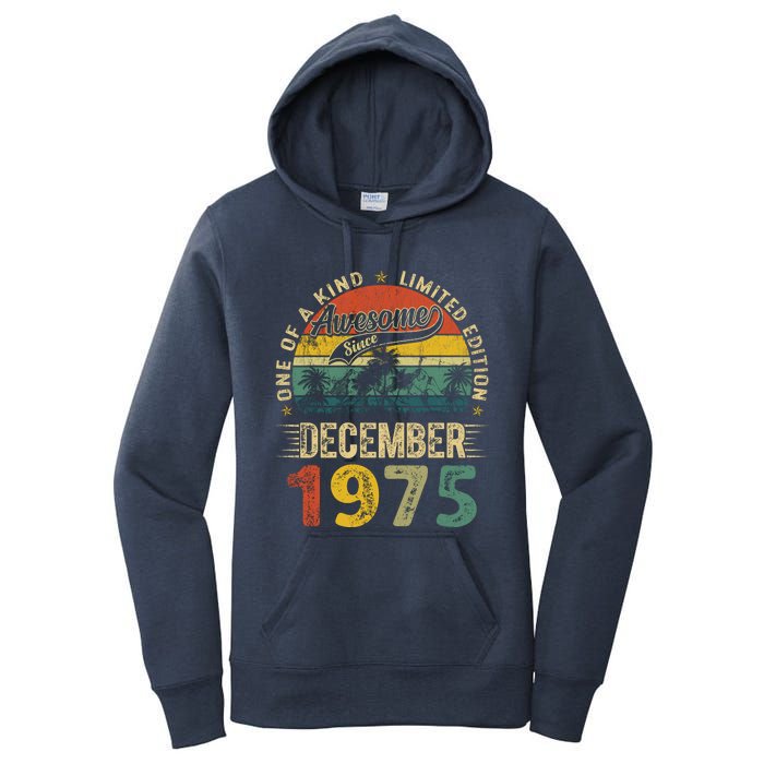 Distressed Vintage 1975 December Limited Edition 49th Bday Women's Pullover Hoodie