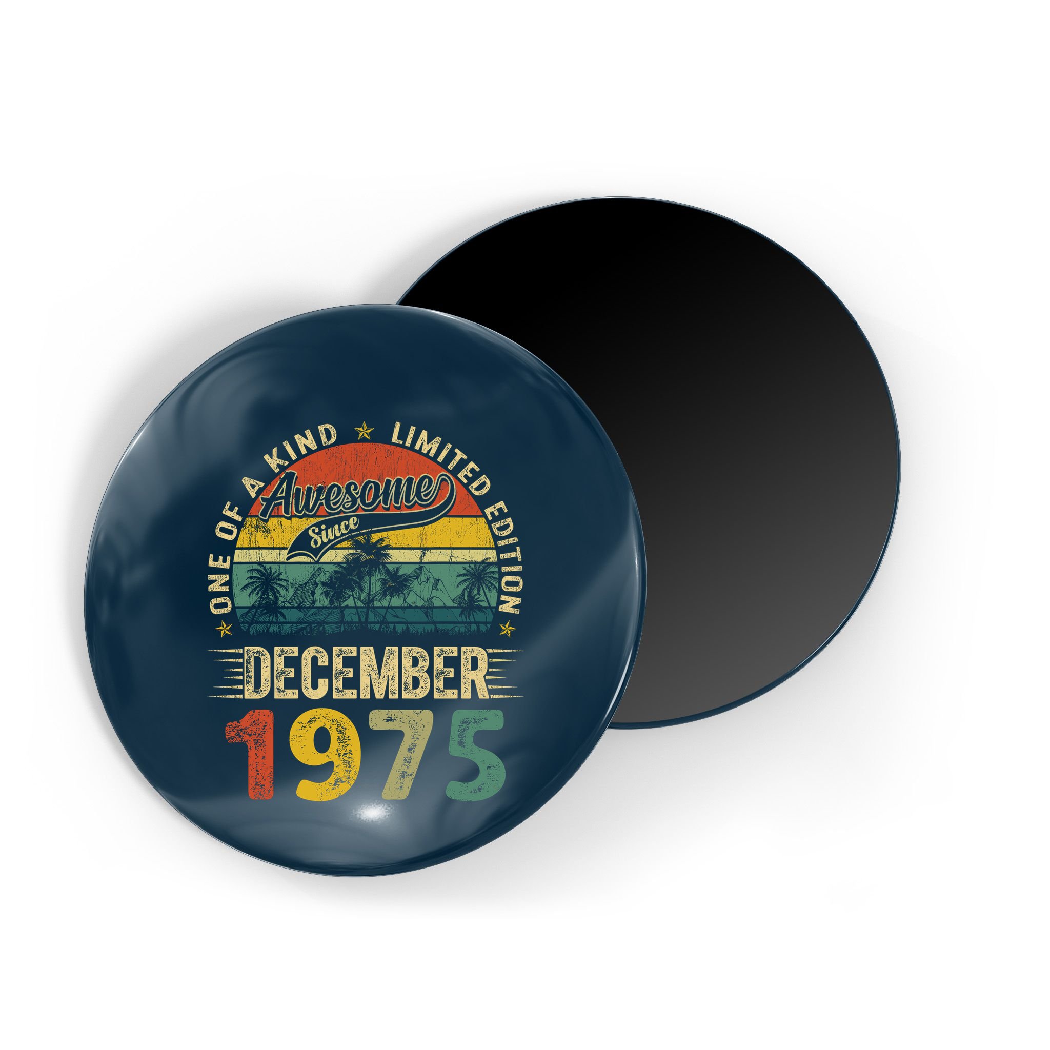 Distressed Vintage 1975 December Limited Edition 49th Bday Magnet