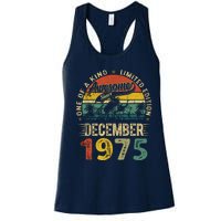 Distressed Vintage 1975 December Limited Edition 49th Bday Women's Racerback Tank