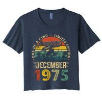 Distressed Vintage 1975 December Limited Edition 49th Bday Women's Crop Top Tee