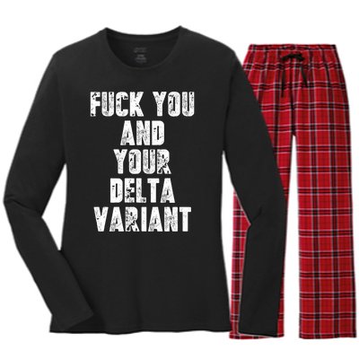 Delta Variant Women's Long Sleeve Flannel Pajama Set 