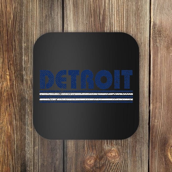 Detroit Vintage 80s Retro Style Orange Coaster