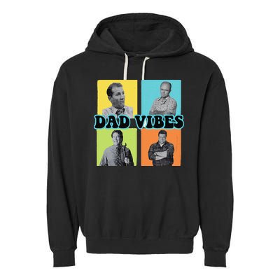 Dad Vibes 90s Dad Vibes Retro Funny Garment-Dyed Fleece Hoodie