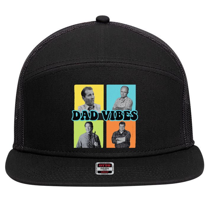 Dad Vibes 90s Dad Vibes Retro Funny 7 Panel Mesh Trucker Snapback Hat