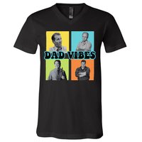 Dad Vibes 90s Dad Vibes Retro Funny V-Neck T-Shirt
