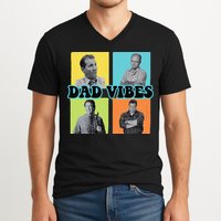 Dad Vibes 90s Dad Vibes Retro Funny V-Neck T-Shirt