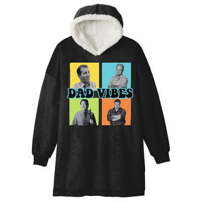 Dad Vibes 90s Dad Vibes Retro Funny Hooded Wearable Blanket