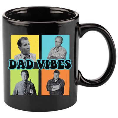 Dad Vibes 90s Dad Vibes Retro Funny 11oz C Handle Ceramic Mug