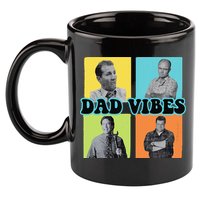 Dad Vibes 90s Dad Vibes Retro Funny 11oz C Handle Ceramic Mug
