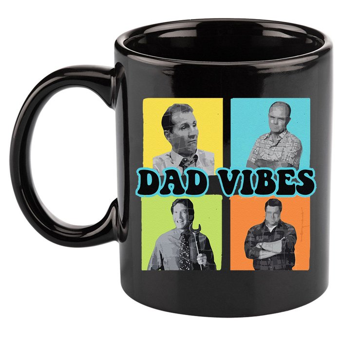 Dad Vibes 90s Dad Vibes Retro Funny 11oz C Handle Ceramic Mug