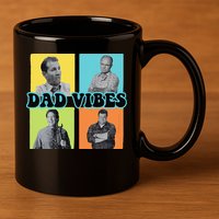 Dad Vibes 90s Dad Vibes Retro Funny 11oz C Handle Ceramic Mug