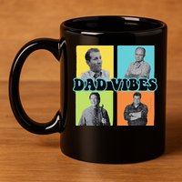 Dad Vibes 90s Dad Vibes Retro Funny 11oz C Handle Ceramic Mug