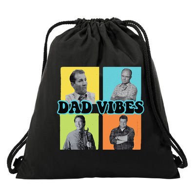 Dad Vibes 90s Dad Vibes Retro Funny Drawstring Bag