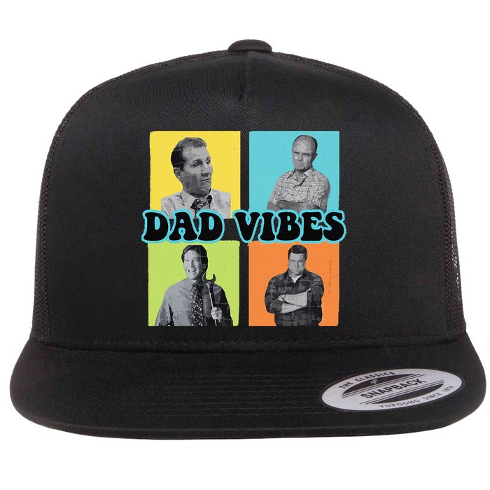 Dad Vibes 90s Dad Vibes Retro Funny Flatbill Hat