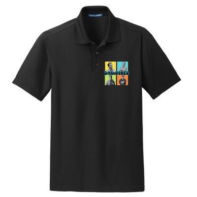 Dad Vibes 90s Dad Vibes Retro Funny Dry Zone Grid Polo