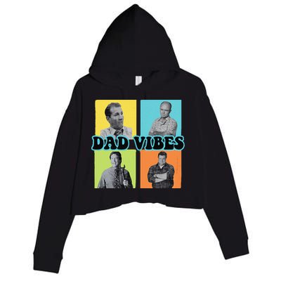 Dad Vibes 90s Dad Vibes Retro Funny Crop Fleece Hoodie
