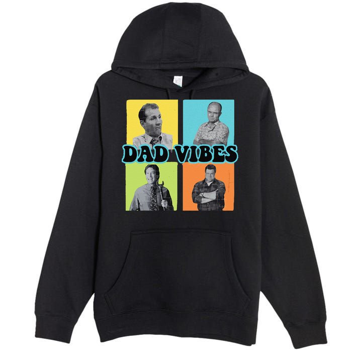 Dad Vibes 90s Dad Vibes Retro Funny Premium Pullover Hoodie