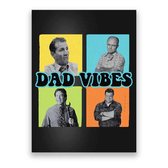 Dad Vibes 90s Dad Vibes Retro Funny Poster