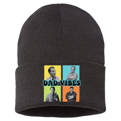 Dad Vibes 90s Dad Vibes Retro Funny Sustainable Knit Beanie