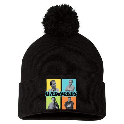 Dad Vibes 90s Dad Vibes Retro Funny Pom Pom 12in Knit Beanie