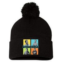 Dad Vibes 90s Dad Vibes Retro Funny Pom Pom 12in Knit Beanie