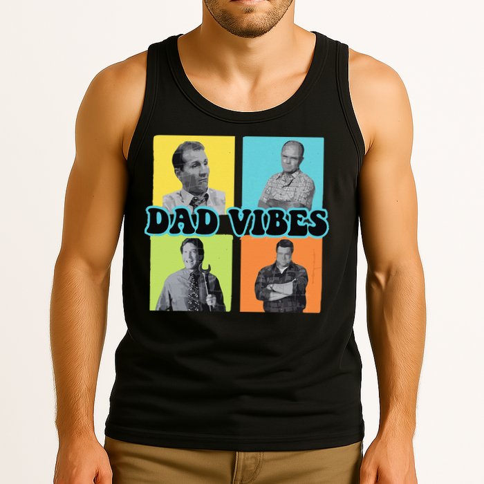 Dad Vibes 90s Dad Vibes Retro Funny Tank Top