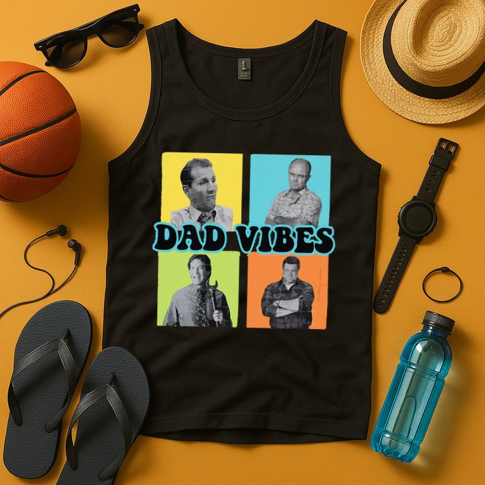 Dad Vibes 90s Dad Vibes Retro Funny Tank Top