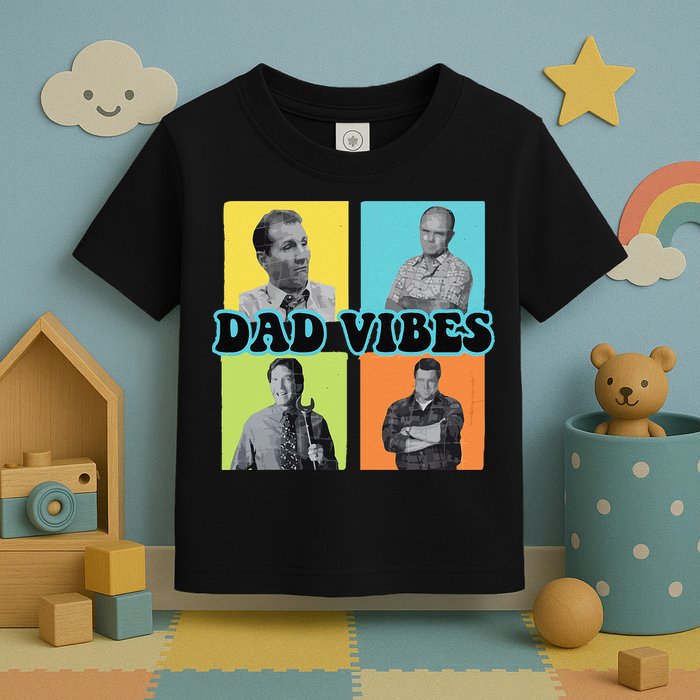 Dad Vibes 90s Dad Vibes Retro Funny Toddler T-Shirt