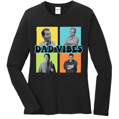 Dad Vibes 90s Dad Vibes Retro Funny Ladies Long Sleeve Shirt