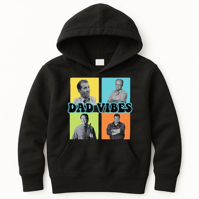 Dad Vibes 90s Dad Vibes Retro Funny Kids Hoodie