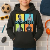 Dad Vibes 90s Dad Vibes Retro Funny Kids Hoodie