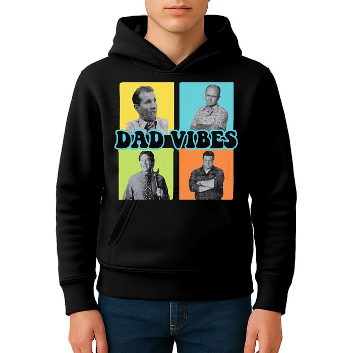 Dad Vibes 90s Dad Vibes Retro Funny Kids Hoodie
