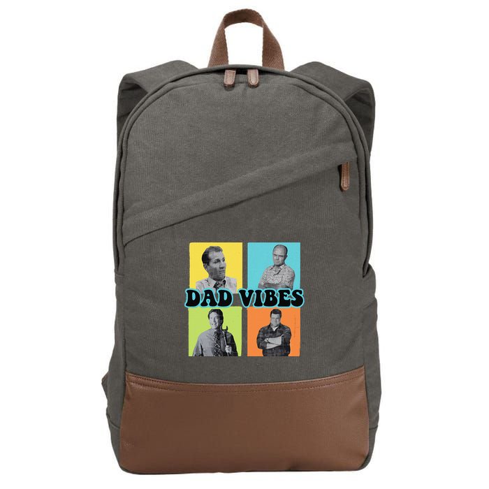 Dad Vibes 90s Dad Vibes Retro Funny Cotton Canvas Backpack