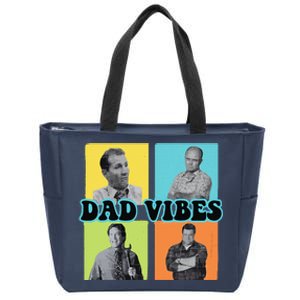 Dad Vibes 90s Dad Vibes Retro Funny Zip Tote Bag