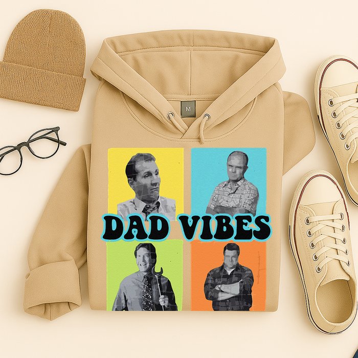 Dad Vibes 90s Dad Vibes Retro Funny Hoodie