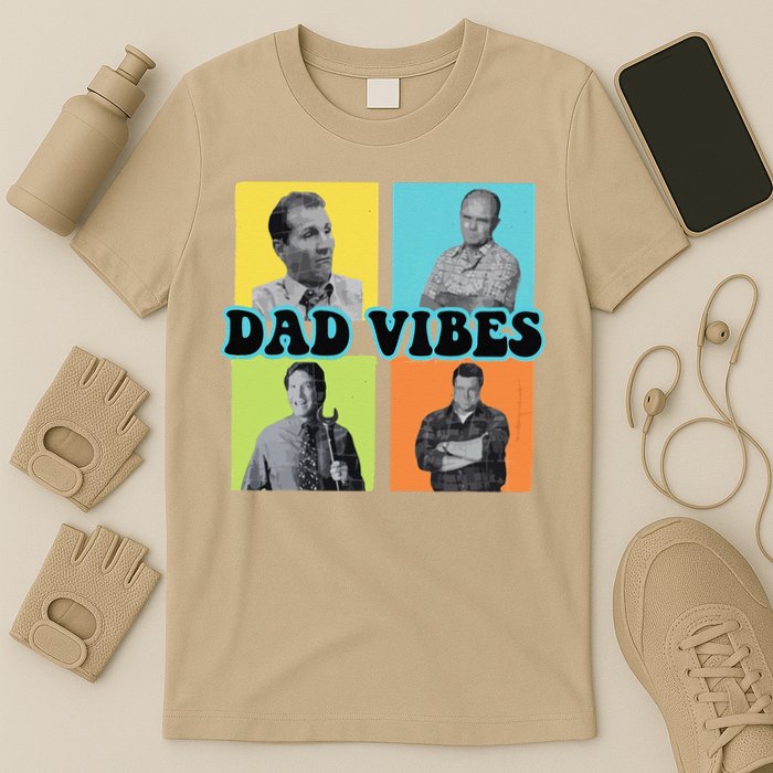 Dad Vibes 90s Dad Vibes Retro Funny T-Shirt