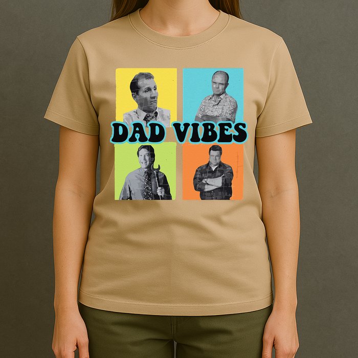 Dad Vibes 90s Dad Vibes Retro Funny T-Shirt