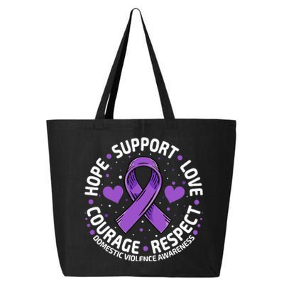 Domestic Violence Awareness LOVE SUPPORT Purple Ribbon 25L Jumbo Tote