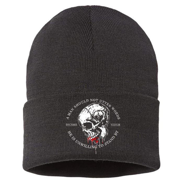 Dicere Verum A Man Should Not Utter Words He Is Unwilling To Stand Sustainable Knit Beanie