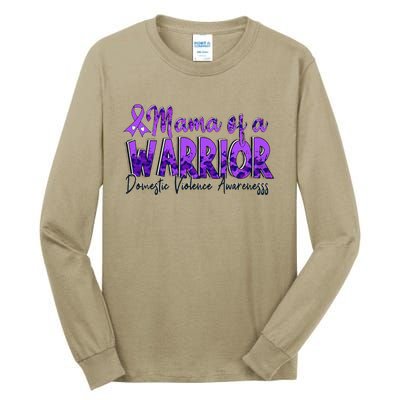 Domestic Violence Awareness Purple Mama Of A Warrior Tall Long Sleeve T-Shirt