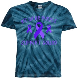 Domestic Violence Awareness Purple Ribbon In October We Wear Purple Kids Tie-Dye T-Shirt