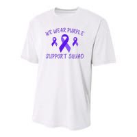 Domestic Violence Awareness Purple Ribbon In October We Wear Purple Youth Performance Sprint T-Shirt