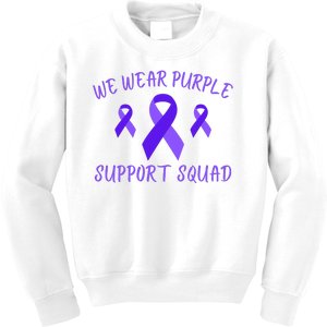 Domestic Violence Awareness Purple Ribbon In October We Wear Purple Kids Sweatshirt