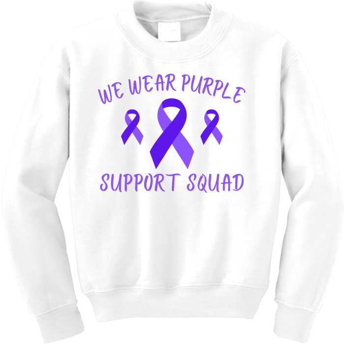 Domestic Violence Awareness Purple Ribbon In October We Wear Purple Kids Sweatshirt