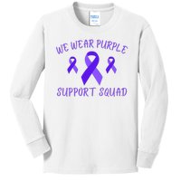 Domestic Violence Awareness Purple Ribbon In October We Wear Purple Kids Long Sleeve Shirt