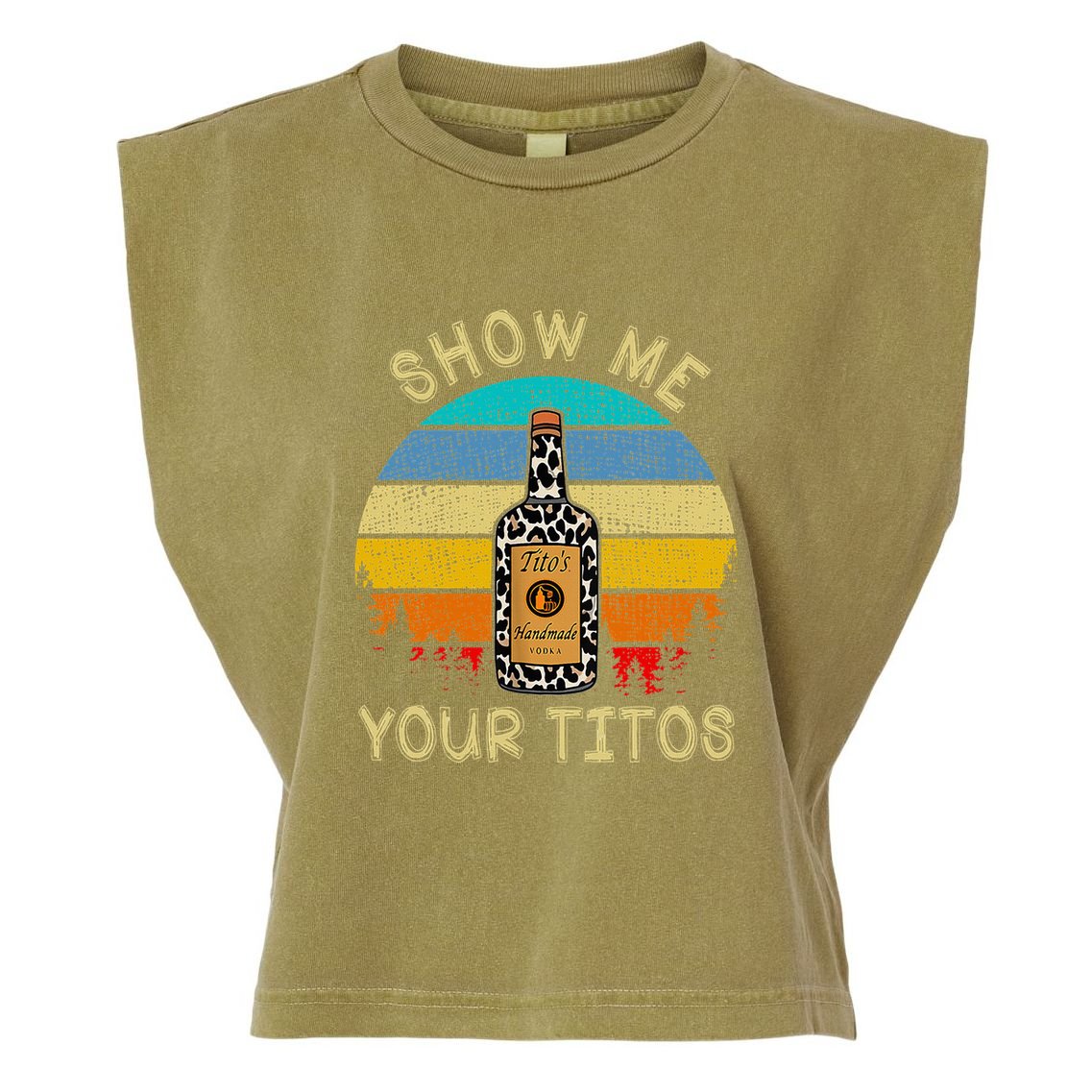 Drinking Vodka Alcohol Lover Show Me Your Garment-Dyed Women's Muscle Tee