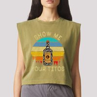 Drinking Vodka Alcohol Lover Show Me Your Garment-Dyed Women's Muscle Tee