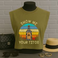 Drinking Vodka Alcohol Lover Show Me Your Garment-Dyed Women's Muscle Tee