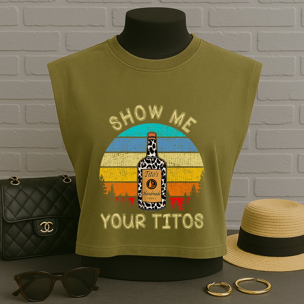 Drinking Vodka Alcohol Lover Show Me Your Garment-Dyed Women's Muscle Tee