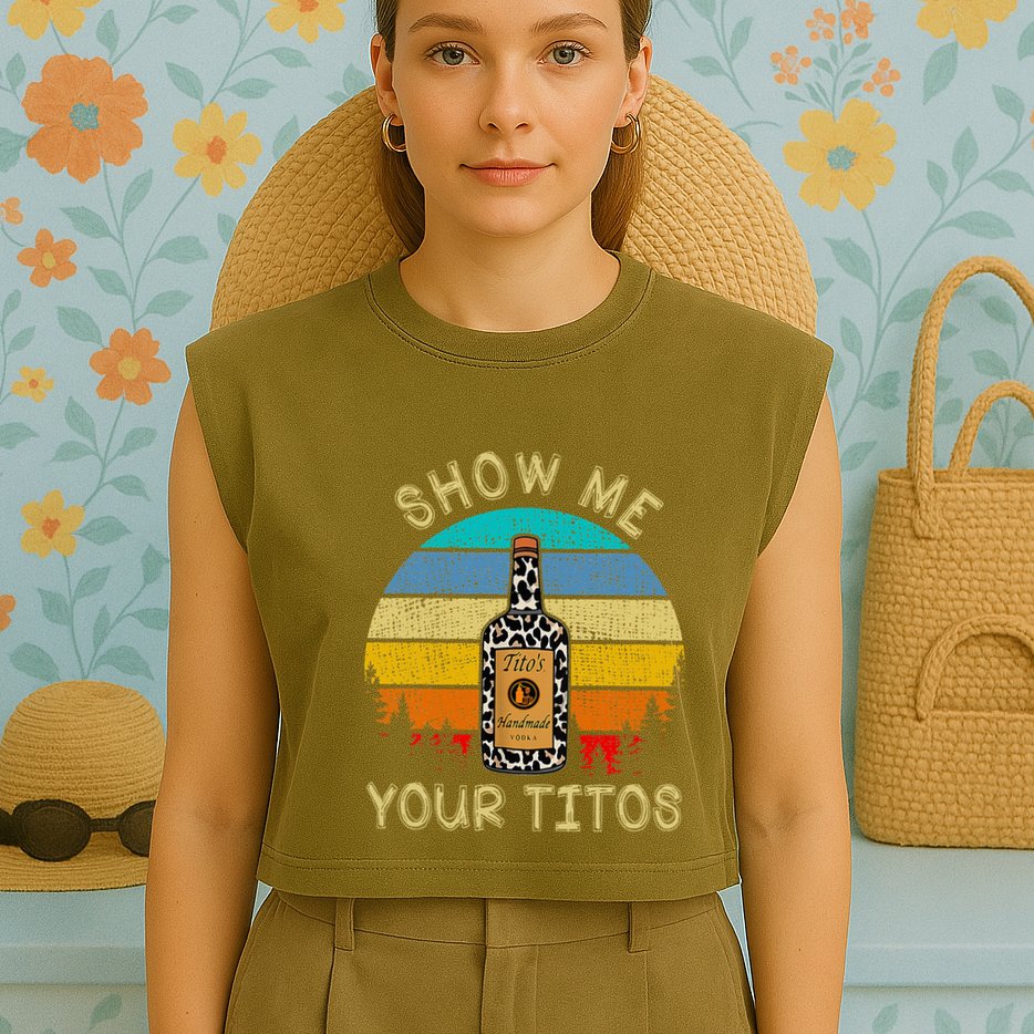 Drinking Vodka Alcohol Lover Show Me Your Garment-Dyed Women's Muscle Tee